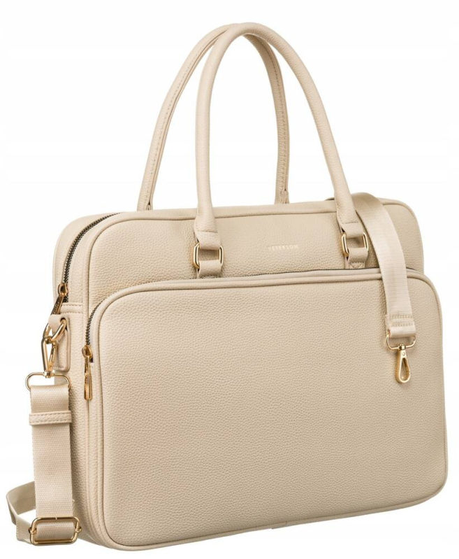 Kabelky - Peterson béžová elegantní dámská taška na notebook