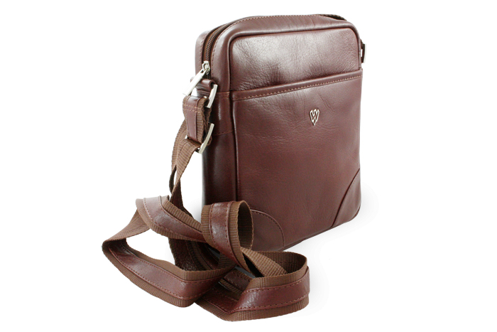 Batohy a tašky - Malý hnědý kožený crossbag 215-1711-40