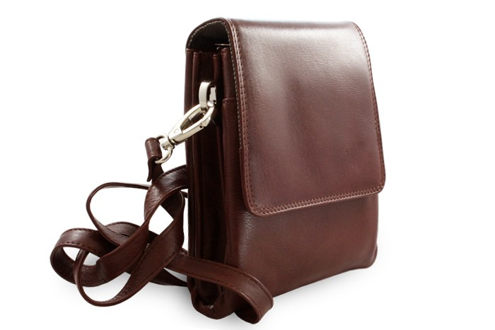Batohy a tašky - Malý hnědý kožený pánský crossbag 215-2189-40