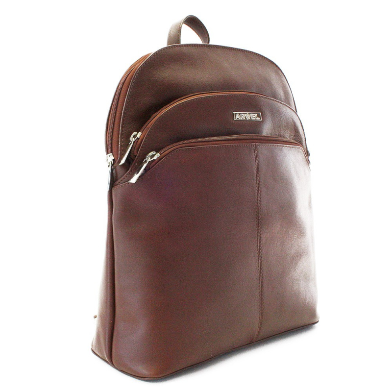 Batohy a tašky - Hnědý kožený batoh 311-8955-40