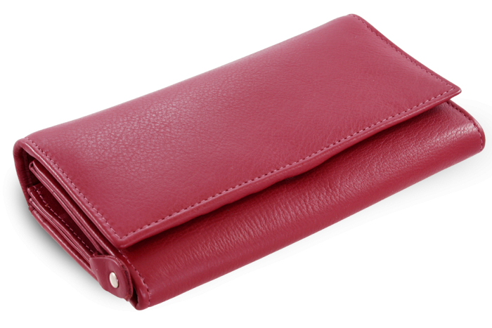 Peněženky - Burgundy dámská psaníčková kožená peněženka s klopnou 511-2120-34