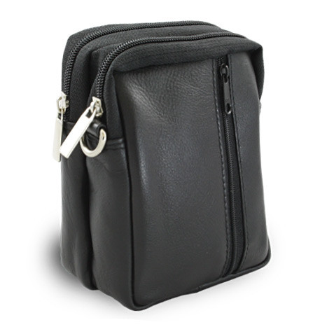 Batohy a tašky - Černá kožená dokladová crossbody etue 611-6207-60