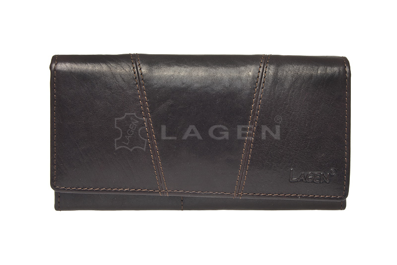 Peněženky - Lagen dámská peněženka kožená PWL-388/T-tmavě hnědá - D.BRN