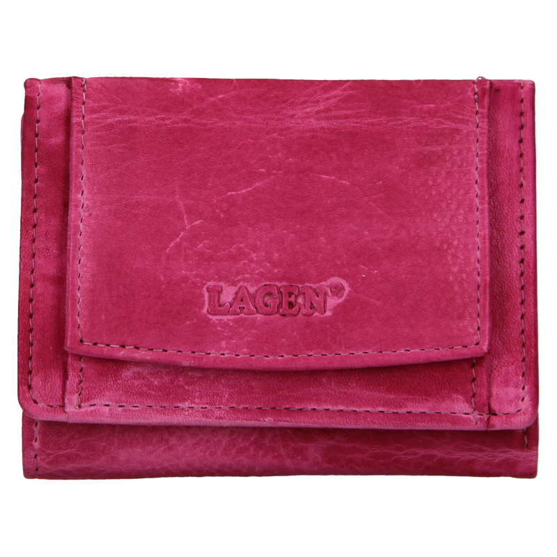 Peněženky - Lagen Dámská peněženka kožená W-2031/D - růžová - FUCHSIA