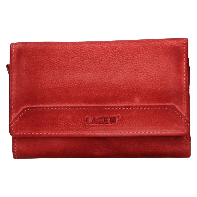 Peněženky - Lagen dámská peněženka kožená LG-11/D - červená - TOMATO