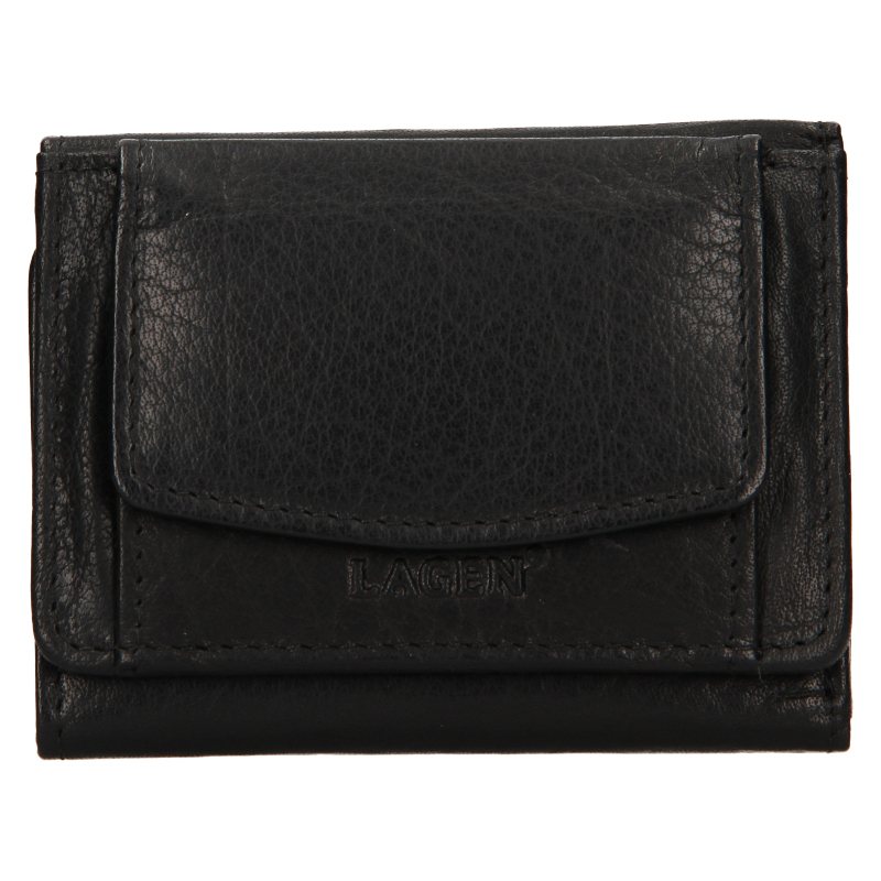 Peněženky - Lagen Dámská peněženka kožená W-2031- černá - BLK