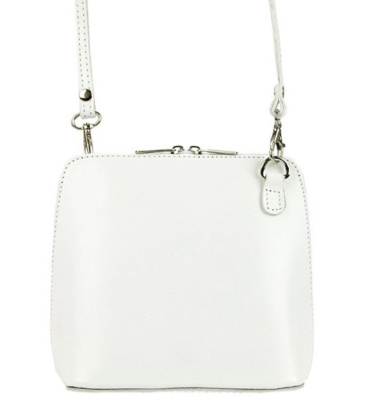 Kabelky - Kožená malá dámská crossbody kabelka bílá
