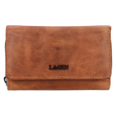 Lagen dámská peněženka kožená LG-2163 KRÉMOVÁ-CAMEL