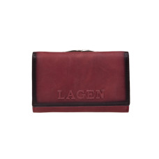 Lagen dámská peněženka kožená s kovovým rámečkem V-TPD-36 - červená - RED