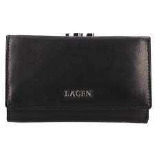 Lagen dámská peněženka kožená s kovovým rámečkem LG-2167-ČERNÁ-BLK