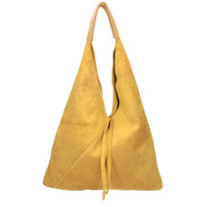 Kožená velká dámská kabelka Alma hořčicová žlutá