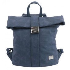 Dámský batoh / kabelka z broušené kůže modrá