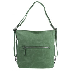 Velká dámská kabelka přes rameno / batoh zelená