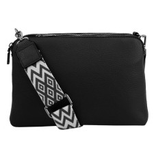 Černá crossbody dámská kabelka se třemi sekcemi Jessica