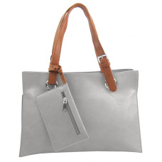 Moderní dámská kabelka přes rameno světle šedá