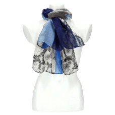 Letní dámský barevný šátek 180x70 cm modrá