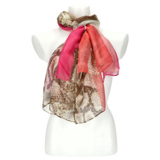 Letní dámský barevný šátek 180x70 cm růžová