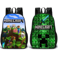 Oboustranný studentský batoh s potisky Minecraft vzor 1