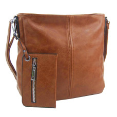 Hnědá dámská středně velká crossbody kabelka 1911-BB