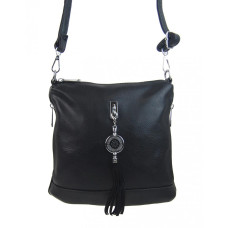 Malá crossbody dámská kabelka s přívěskem 1994-BB černá