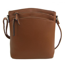 Hnědá dámská crossbody kabelka se zlatými doplňky