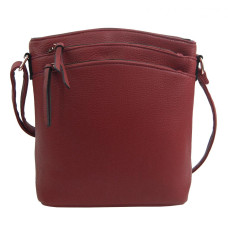 Červená dámská crossbody kabelka se zlatými doplňky