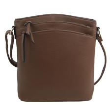 Přírodně hnědá dámská crossbody kabelka se zlatými doplňky