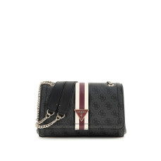 GUESS Noelle Convertible Xbody Flap – Coal Logo – Crossbody kabelka