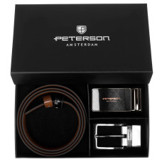 Pánská dárková sada Peterson PTN KL-B004-S001 BLACK-BROWN 125