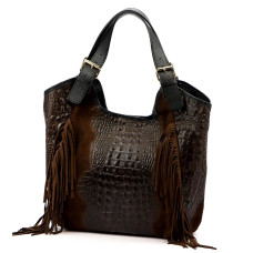 Dámská kabelka Luka 25-019 CROCO tmavě hnědá
