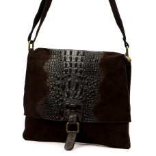 Dámská kabelka Luka 26-076 CROCO tmavě hnědá