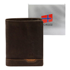 Pánská peněženka Nordee HJORT N4 tmavě hnědá