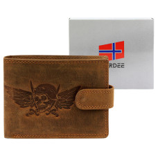 Pánská peněženka Nordee L895 MOTOSKULL hnědá