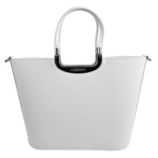 GROSSO Bílá elegantní kabelka do ruky S7 s bublinkovou strukturou