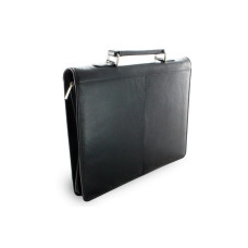 Černá luxusní kožená zipová spisovka A4 119-5051-60