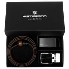 Pánská dárková sada Peterson PTN KL-B001-S001 BLACK-BROWN