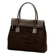 Dámská kabelka Camilla PREMIUM 10.015 CROCO tmavě hnědá