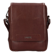 Lagen PÁNSKÉ KOŽENÉ CROSSBODY ELLIOT TMAVĚ HNĚDÁ