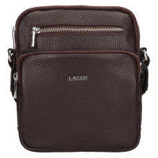 Lagen KOŽENÁ TAŠKA CROSSBODY PHOENIX TMAVĚ HNĚDÁ