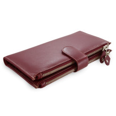 Velká kožená burgundy peněženka se zápinkou 511-8129-34