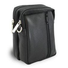 Černá kožená dokladová crossbody etue 611-6207-60