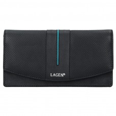 Lagen dámská peněženka kožená 4153 - černá/modrá - BLK/PETROL