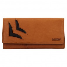 Lagen dámská peněženka kožená 6011/V - hnědá s černou všivkou- BRN/BLK