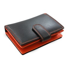 Černooranžová dámská kožená peněženka se zápinkou 511-8313-60/84