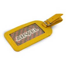 Žlutá kožená visačka na zavazadlo 619-5405-86