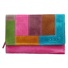 Lagen dámská peněženka kožená LG-11/D - růžová/multi - FUCHSIA/MULTI