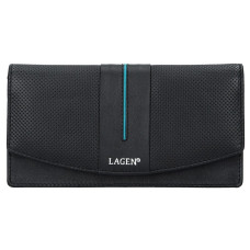 Lagen dámská peněženka kožená 4153 - černá/modrá - BLK/PETROL