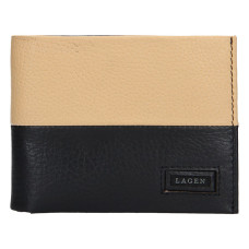 Lagen pánská peněženka kožená 50044 - černá/béžová - BLK/BEIGE
