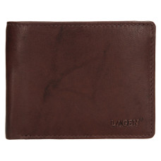 Lagen pánská peněženka kožená W-8053 - tmavě hnědá - D.BRN