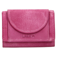 Lagen Dámská mini peněženka kožená W-2030/D -růžová - FUCHSIA